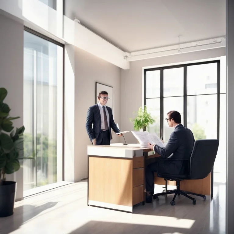 Lawyer reviewing property documents